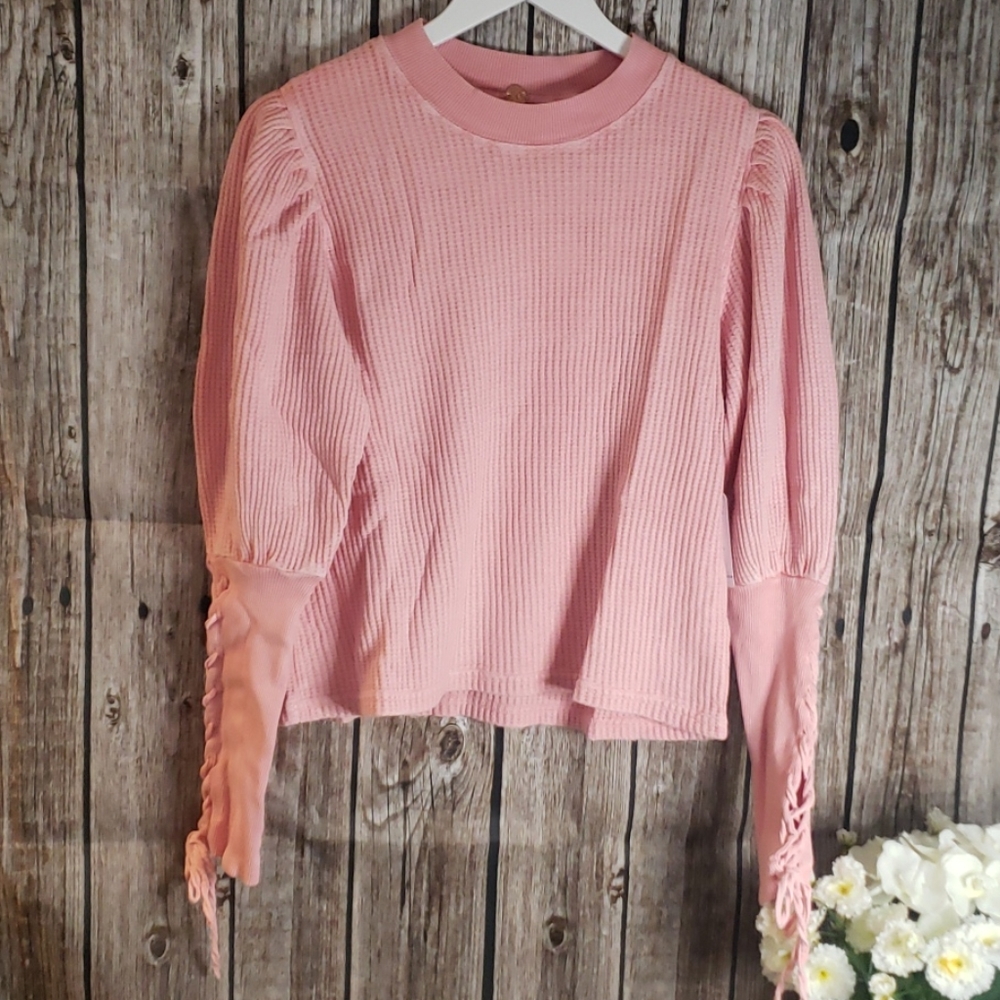 ⭐Free People lace up waffle knit - Picture 4 of 6